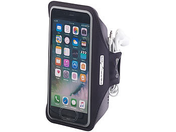 Handy Armtasche: PEARL sports Sport-Armband-Tasche für Smartphones & iPhones bis 5,5", schweißfest