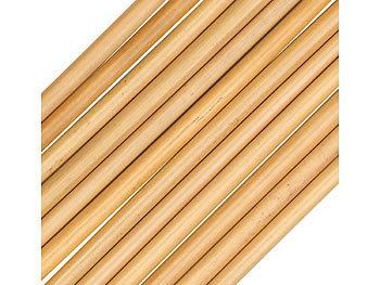 Rosenstein & Söhne 12 Bambus-Trinkhalme 130 mm, wiederverwendbar, mit Reinigungsbürste