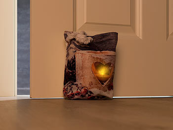 infactory Türstopper-Kissen mit Teelicht-Motiv, LED, Batteriebetrieb, 20 x 14 cm