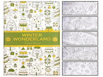 Weihnachten-Malbücher: infactory Malbuch für Erwachsene "Winter Wonderland" mit 32 Wintermotiven