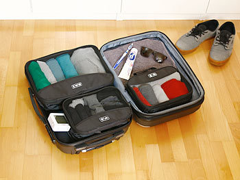 Semptec 3-teiliges Kompressions-Kleidertaschen-Set füs Reisegepäck, 2 Größen