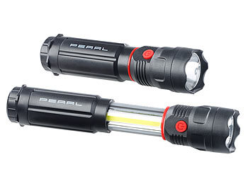 Arbeitslampe: PEARL 2in1-LED-Taschenlampe mit Arbeitsleuchte, Magnet, 2x 3 W, 300 lm, IPX4