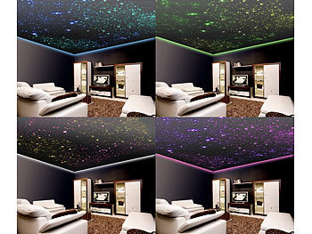Lunartec Glasfaser-RGB-LED-Sternenhimmel mit Fernbedienung und 100 Lichtfasern