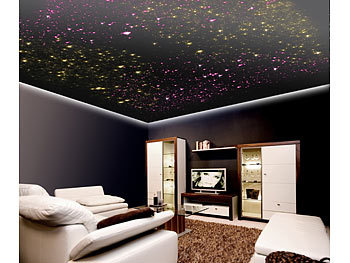 Lunartec Farbwechselnder Glasfaser-RGB-LED-Sternenhimmel mit 100 Lichtfasern
