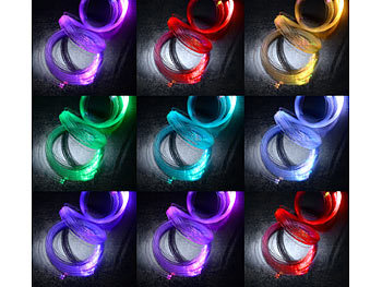 Lunartec Farbwechselnder Glasfaser-RGB-LED-Sternenhimmel mit 100 Lichtfasern
