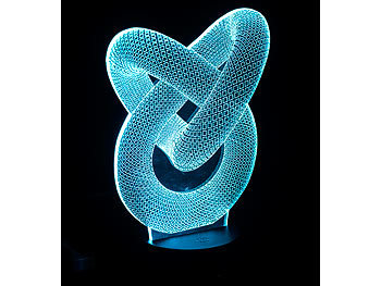Lunartec 3D-Hologramm-Lampe mit Leuchtmotiv "Unendliche Schleife", 7-farbig
