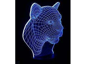 Lunartec 3D-Leuchtmotiv "Leopard" für Deko-LED-Lichtsockel LS-7.3D