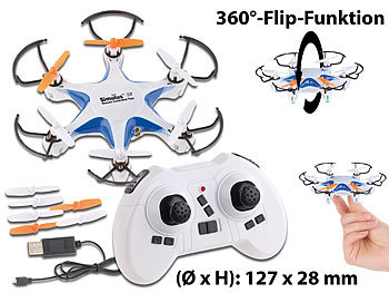 Multi-Drohne: Simulus Mini-Hexacopter m. 6-Kanal-Funk-Fernsteuerung (2,4 GHz), 6-Achsen-Gyro