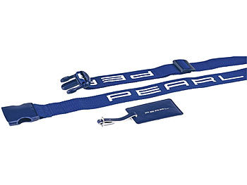 PEARL Stabiler Gepäck- & Koffergurt (5 x 200cm) mit Kofferanhänger, 3er-Set