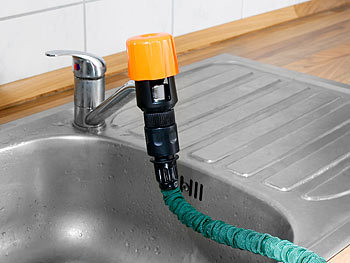 Royal Gardineer Wasserzerstäuber-Set mit dehnbarem Gartenschlauch & Wasserhahn-Adapter