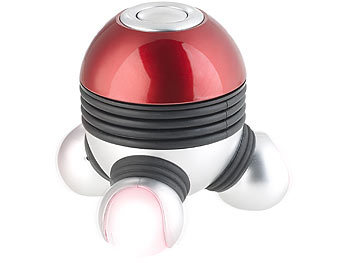 newgen medicals 2er-Set Mini-Vibrations-Massagegeräte mit 3 Köpfen & LED-Beleuchtung