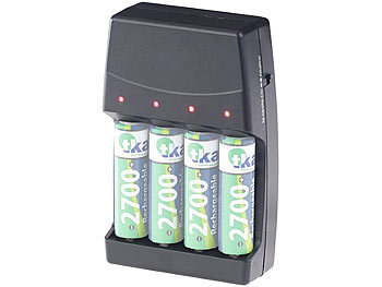 Batterieladegerät: revolt 2in1-Ladegerät für NiMH-/NiCd-Akkus & Alkaline-Batterien, Typ AA & AAA
