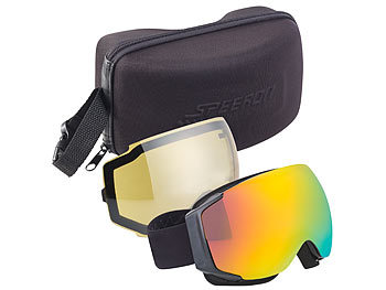 Skibrille: Speeron Ski- & Snowboard-Brille mit Panorama-Sicht & kratzfestem Revo-Glas