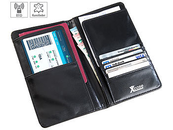 Karten Organizer: Xcase Reise-Organizer mit RFID-Schutz für Reisepass, Kreditkarte & Co.