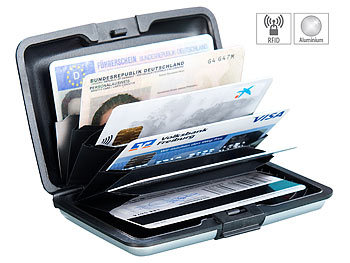 EC Karten Etui: Xcase Edles RFID-Kartenetui aus Aluminium, Schutz für bis zu 6 Chip-Karten