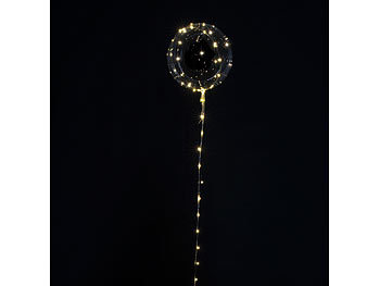 infactory Luftballon mit Lichterkette, 40 Farb-LEDs, Ø 30 cm, transparent