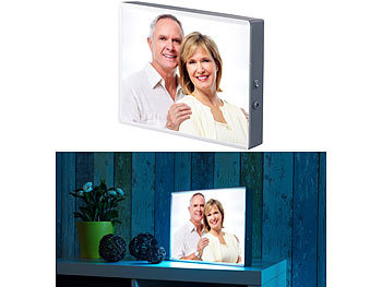 infactory 2er-Set LED-Leuchtkasten für individuelle Bilder auf Folie und Papier