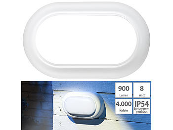 Kellerlampen: Luminea Stoßfeste LED-Feuchtraumleuchte, 900 Lumen, 8 Watt, 4000 K, IP54, IK08