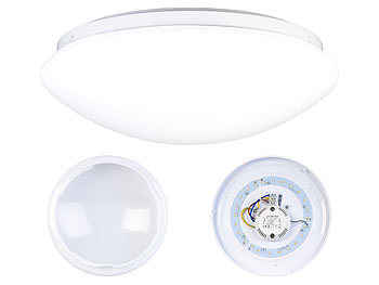 Badezimmerlampe: Luminea LED-Wand- & Deckenleuchte mit 720 lm, Ø 26 cm, 12 W, tageslichtweiß