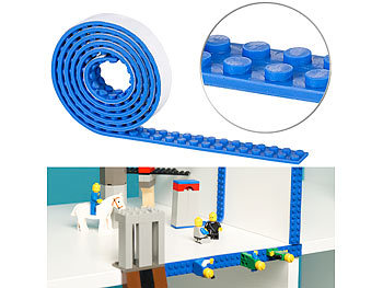 Bauspielzeuge: infactory Selbstklebendes Spielbaustein-Tape für gängige Systeme, 1 m, blau