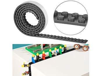 Bauspielzeug: infactory Selbstklebendes Spielbaustein-Tape für gängige Systeme, 1 m, schwarz