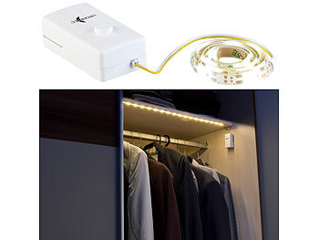 LED mit Batterie und Schalter: Lunartec Indoor-LED-Streifen, 18 LEDs, Schalter, Batteriebetrieb, 160 lm, 60 cm