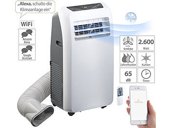 Sichler Mobile Klimaanlage, 9.000 BTU/h, 2.600 Watt, WLAN & App-Steuerung