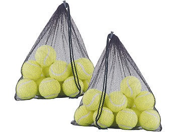 Tennisball Hund: Speeron 24er-Set Tennisbälle, 65 mm für Fortgeschrittene, gelb, mit Tragenetz
