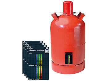 Gasanzeiger: AGT 4er-Set Gasstand-Anzeiger für Gasflaschen, 22-stufige Skala