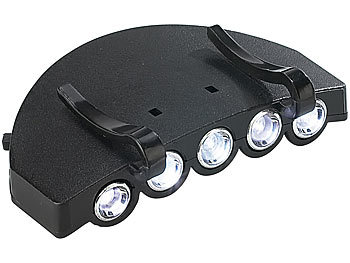 Lunartec Universal-Clip-Licht für Baseball-Caps, mit 5 weißen LEDs