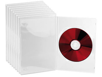 DVD Hüllen ohne Tray: PEARL DVD Slim (7 mm) Einzel Box 10er-Set transparent