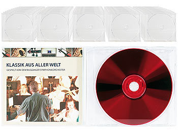 CD-Slim-Boxen: PEARL CD Jewel Boxen im 50er-Set, klares Tray