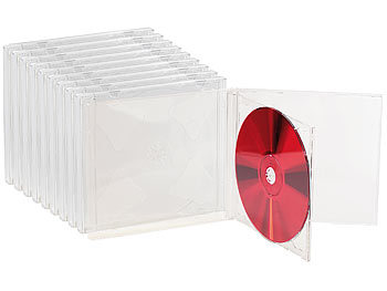 leere CD Hüllen: PEARL Doppel CD Jewel Boxen im 10er-Set, klares Tray