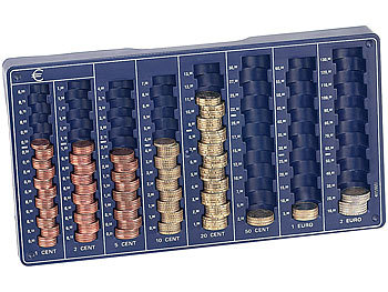 PEARL 4er-Set Euro-Münzbretter für alle Euro- und Cent-Münzen