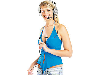 auvisio USB-Stereo-Headset mit Virtual-5.1-Surround-Sound, Over-Ear