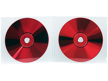 PEARL Doppel CD Slim Soft Boxen im 10er-Set, 7 mm, transparent