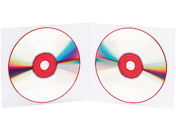 PEARL Doppel CD Slim Soft Boxen im 50er-Set, 7 mm, transparent