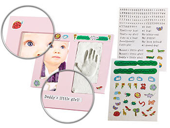 Your Design Großer Baby-Hand- und Fußabdruck-Bilderrahmen "Handprint", rosa