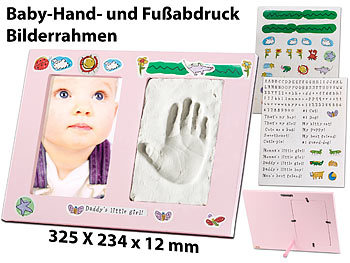Your Design Großer Baby-Hand- und Fußabdruck-Bilderrahmen "Handprint", rosa