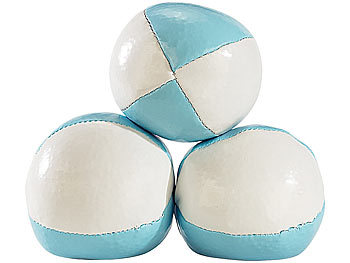 Jonglier Ball: Playtastic 5er-Set Jonglierbälle, blau-weiß, weiche Granulat-Füllung