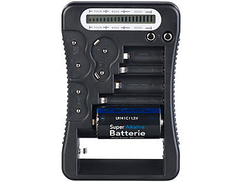 tka Digitaler Profi-Batterietester mit LCD-Anzeige, für gängige Batterien