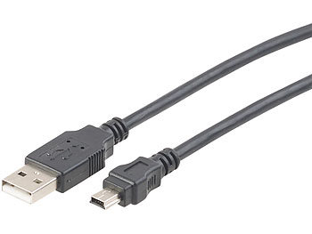 Mini USB Kabel: c-enter USB-Anschlusskabel A-Stecker auf Mini-B-Stecker, 1,8 Meter