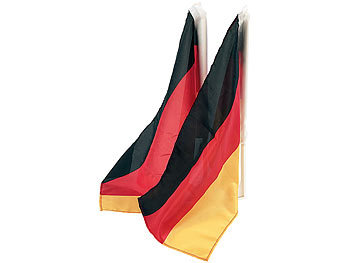 Deutschland Flagge Auto: PEARL Autofahnen-Set "Deutschland", 2er-Set