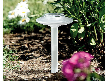 Lunartec LED-Solar-Gartenleuchte, rundum transparent, 4er-Set