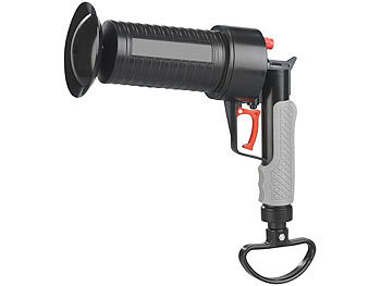 AGT XL-Pressluft-Rohrreiniger mit handlichem Pistolengriff und 4 Aufsätzen