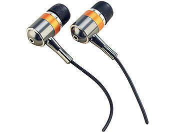 Kopfhörer in Ear: auvisio Stereo-Ohrhörer "Bass Tube" 3,5 mm Klinke