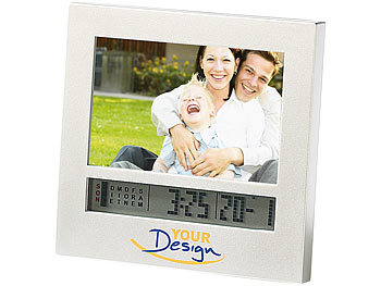 Your Design LCD-Uhr mit Weck-Funktion, Datumsanzeige und Bilderrahmen, 5er-Pack