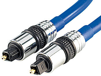 auvisio Optisches Premium-Audio-Kabel, TOSLINK Stecker auf Stecker, 1 m