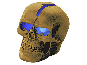 Totenkopf Lampe: Lunartec Schädel-Leuchte "Crackhead" 1 blaue LED