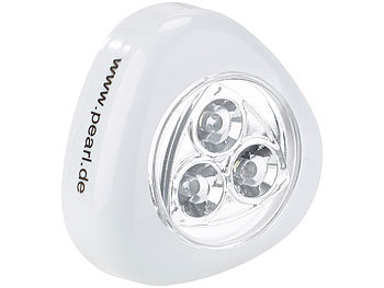 Lunartec Stick-&-Push-Light mit 3 weißen LEDs (weiß)